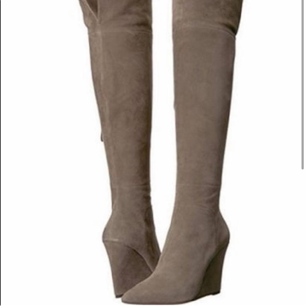 Pour La Victoire Serra Gray Over the Knee OTK boots
